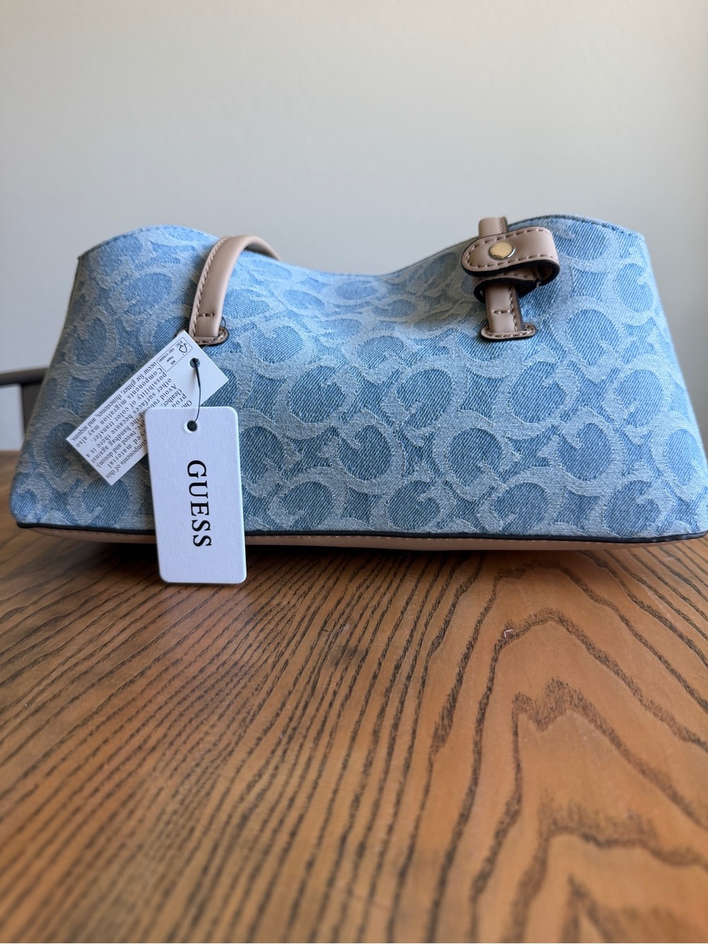 Guess Cherry-Print Shoulder Bag in Denim - Picture 6 of 7